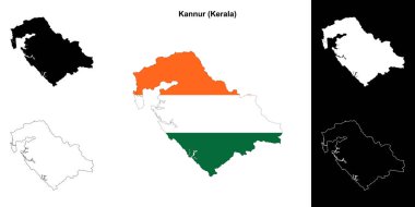 Kannur district (Kerala) outline map set clipart