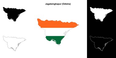 Jagatsinghapur ilçesi (Odisha) boş ana hat haritası seti