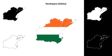 Kendrapara ilçesi (Odisha) boş ana hat haritası seti
