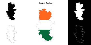 Sangrur ilçesi (Punjab) boş ana hat haritası seti