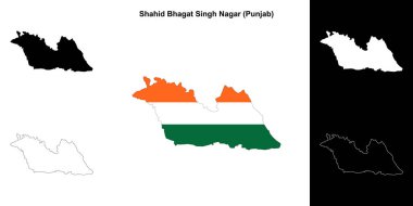 Shahid Bhagat Singh Nagar Bölgesi (Punjab) boş ana hat haritası
