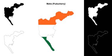 Mahe ilçesi (Puducherry) boş ana hat haritası seti