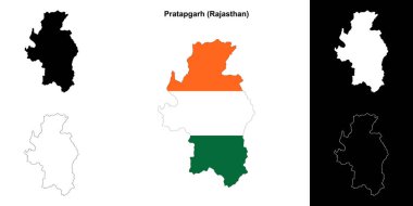 Pratapgarh ilçesi (Rajasthan) boş ana hat haritası seti