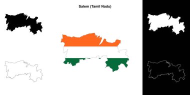 Salem ilçesi (Tamil Nadu) boş ana hat haritası seti
