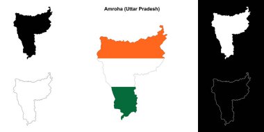 Amroha ilçesi (Uttar Pradesh) boş ana hat haritası seti