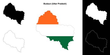Budaun ilçesi (Uttar Pradesh) boş ana hat haritası seti