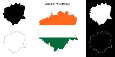 Jalpaiguri ilçesi (Batı Bengal) boş ana hat haritası seti