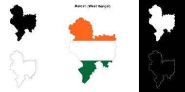 Maldah ilçesi (Batı Bengal) boş ana hat haritası seti