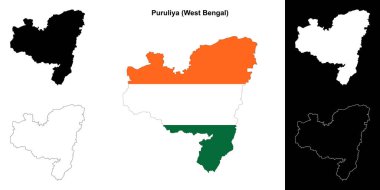 Puruliya ilçesi (Batı Bengal) boş ana hat haritası seti