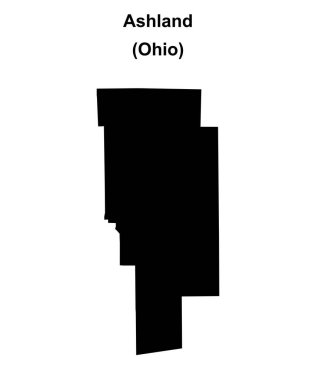 Ashland County (Ohio) blank outline map clipart