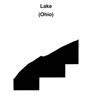 Lake County (Ohio) blank outline map clipart