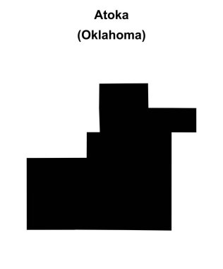 Atoka İlçesi (Oklahoma) boş ana hat haritası