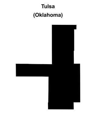 Tulsa County (Oklahoma) blank outline map clipart