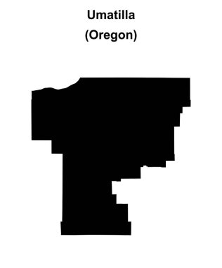 Umatilla County (Oregon) blank outline map clipart