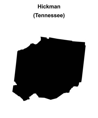 Hickman County (Tennessee) blank outline map clipart