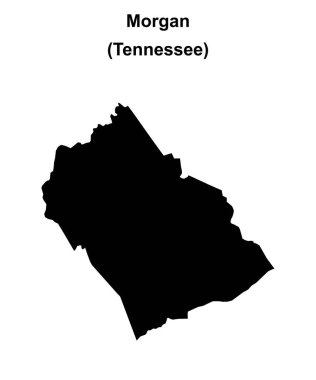 Morgan County (Tennessee) blank outline map clipart