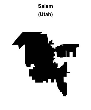 Salem (Utah) blank outline map clipart