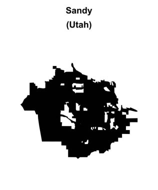 Sandy (Utah) blank outline map clipart