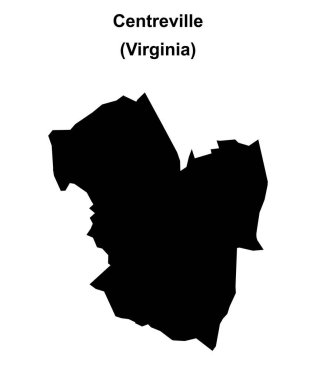 Centreville (Virginia) blank outline map clipart