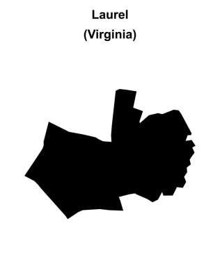 Laurel (Virginia) blank outline map clipart