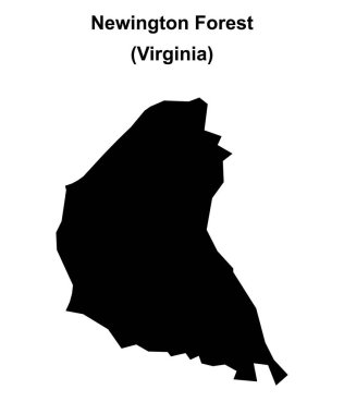 Newington Forest (Virginia) blank outline map clipart