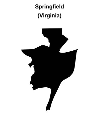 Springfield (Virginia) blank outline map clipart