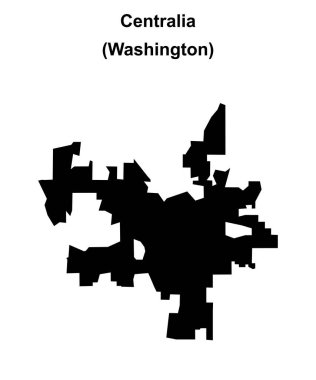 Centralia (Washington) blank outline map clipart