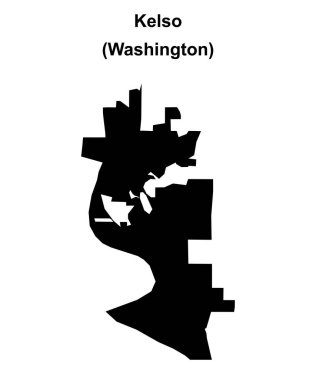 Kelso (Washington) blank outline map clipart