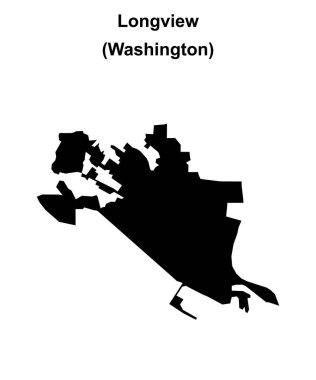 Longview (Washington) blank outline map clipart