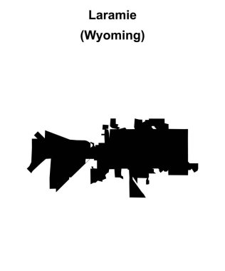 Laramie (Wyoming) blank outline map clipart