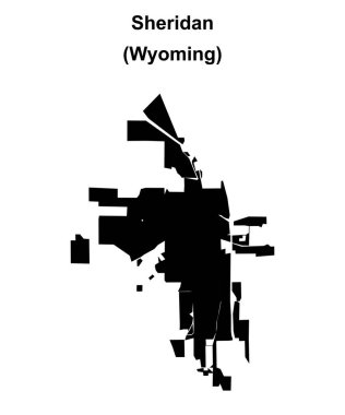 Sheridan (Wyoming) blank outline map clipart