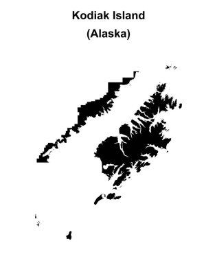 Kodiak Adası Borough (Alaska) boş ana hat haritası