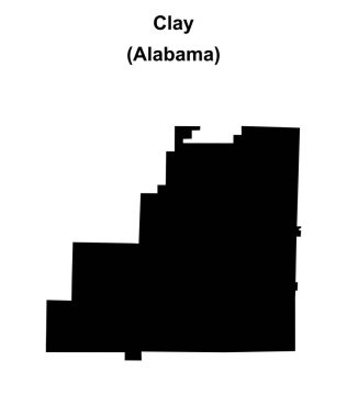 Clay County (Alabama) boş ana hat haritası