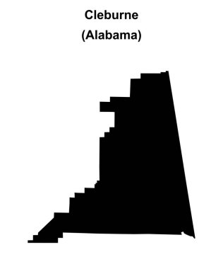 Cleburne İlçesi (Alabama) boş ana hat haritası