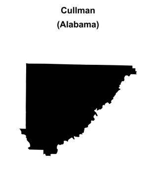 Cullman County (Alabama) blank outline map clipart