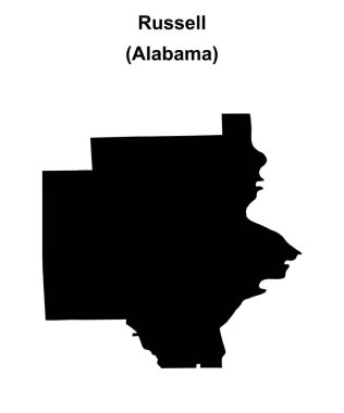 Russell County (Alabama) boş ana hat haritası
