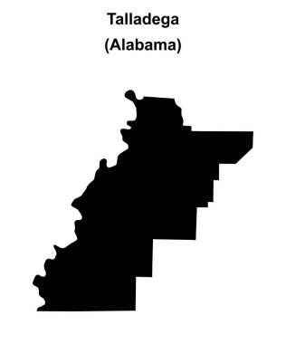 Talladega İlçesi (Alabama) boş ana hat haritası