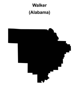 Walker County (Alabama) boş ana hat haritası