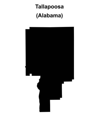 Tallapoosa İlçesi (Alabama) boş ana hat haritası