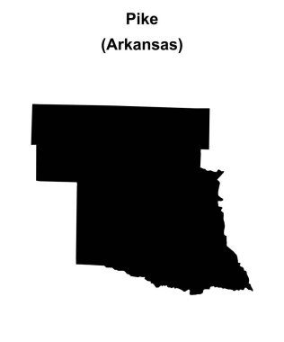 Pike County (Arkansas) blank outline map clipart