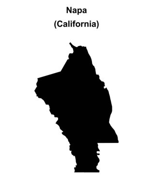 Napa County (California) blank outline map clipart