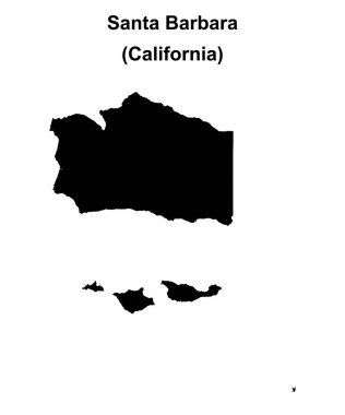 Santa Barbara İlçesi (California) boş ana hat haritası