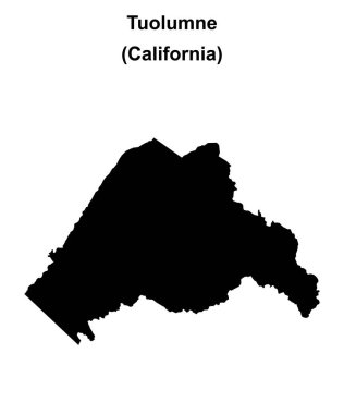 Tuolumne İlçesi (California) boş ana hat haritası