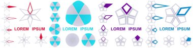 Geometrical logo design collection clipart