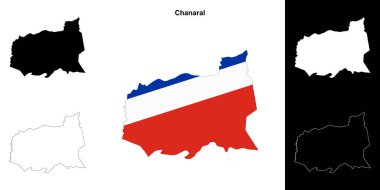 Chanaral province outline map set clipart