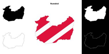 Nuwakot bölgesi boş ana hat haritası seti