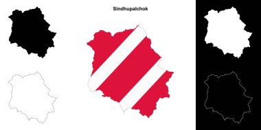 Sindhupalchok bölgesi boş ana hat haritası seti