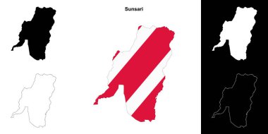 Sunsari bölgesi boş ana hat haritası seti