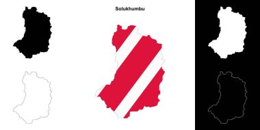 Solukhumbu bölgesi boş ana hat haritası seti