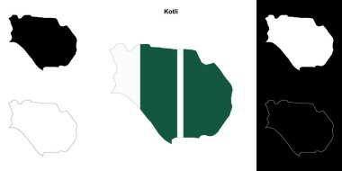 Kotli blank outline map set clipart